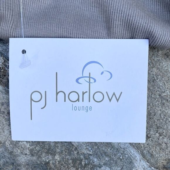 NWT NEW PJ Harlow Silver Frankie Rib Knit High/Low Sweatshirt w/Slit X-Large. - Picture 5 of 9